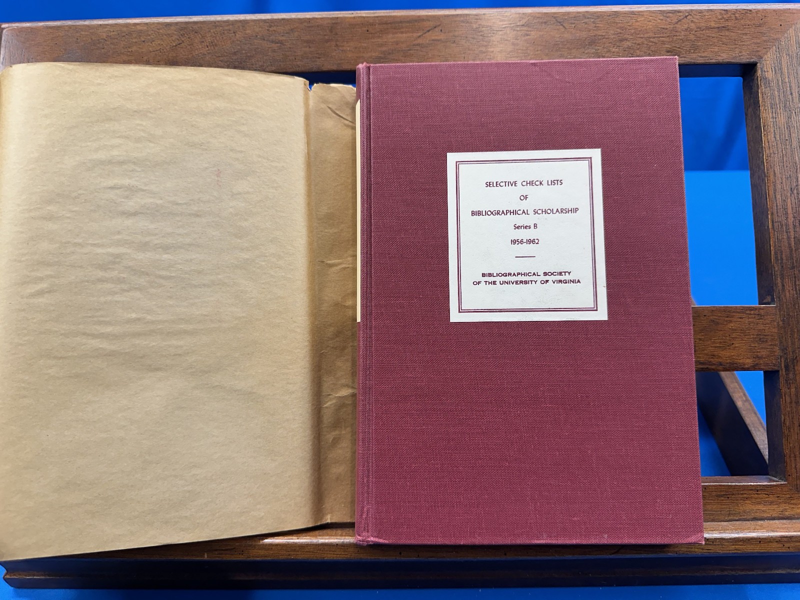 Selective Check Lists of Bibliographical Scholarship, Series B 1956-1962