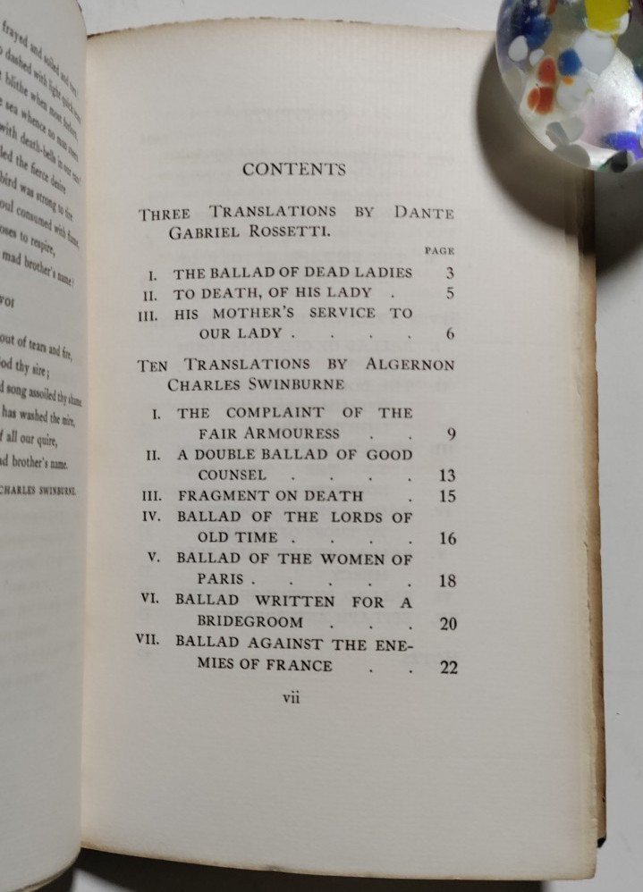 Francois Villon – Ballads – Thomas B. Mosher, Portland, ME, 1907 – Limited Ed.