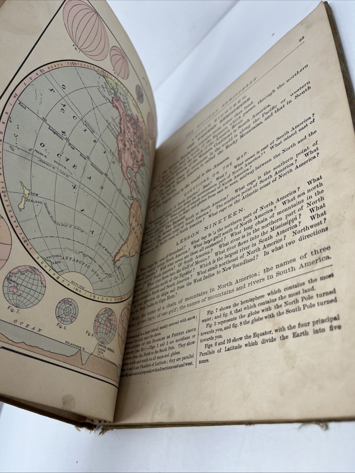 1885 Barnes’s Elementary Geography James Monteith Antique School Textbook