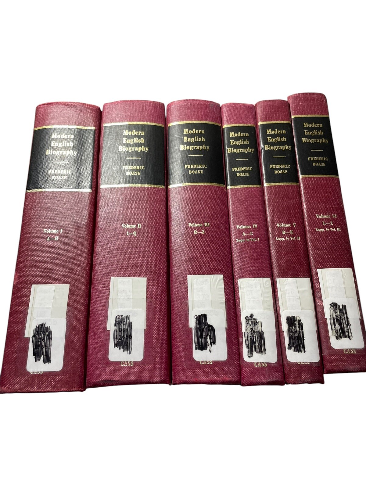 Modern English Biography in 6 Volumes Frederic Boase 1965 Complete Set