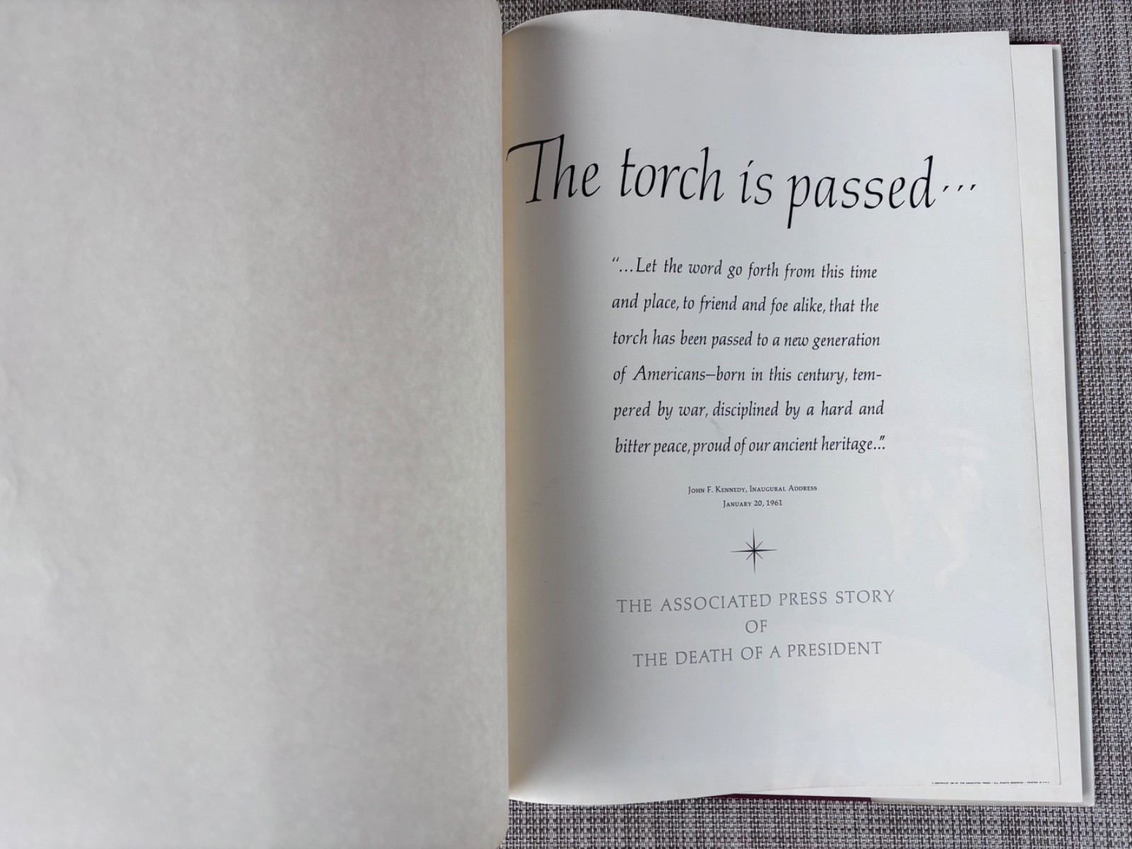 The Torch is Passed Associate Press 1964, w/ Dust Jacket, ?RARE ?
