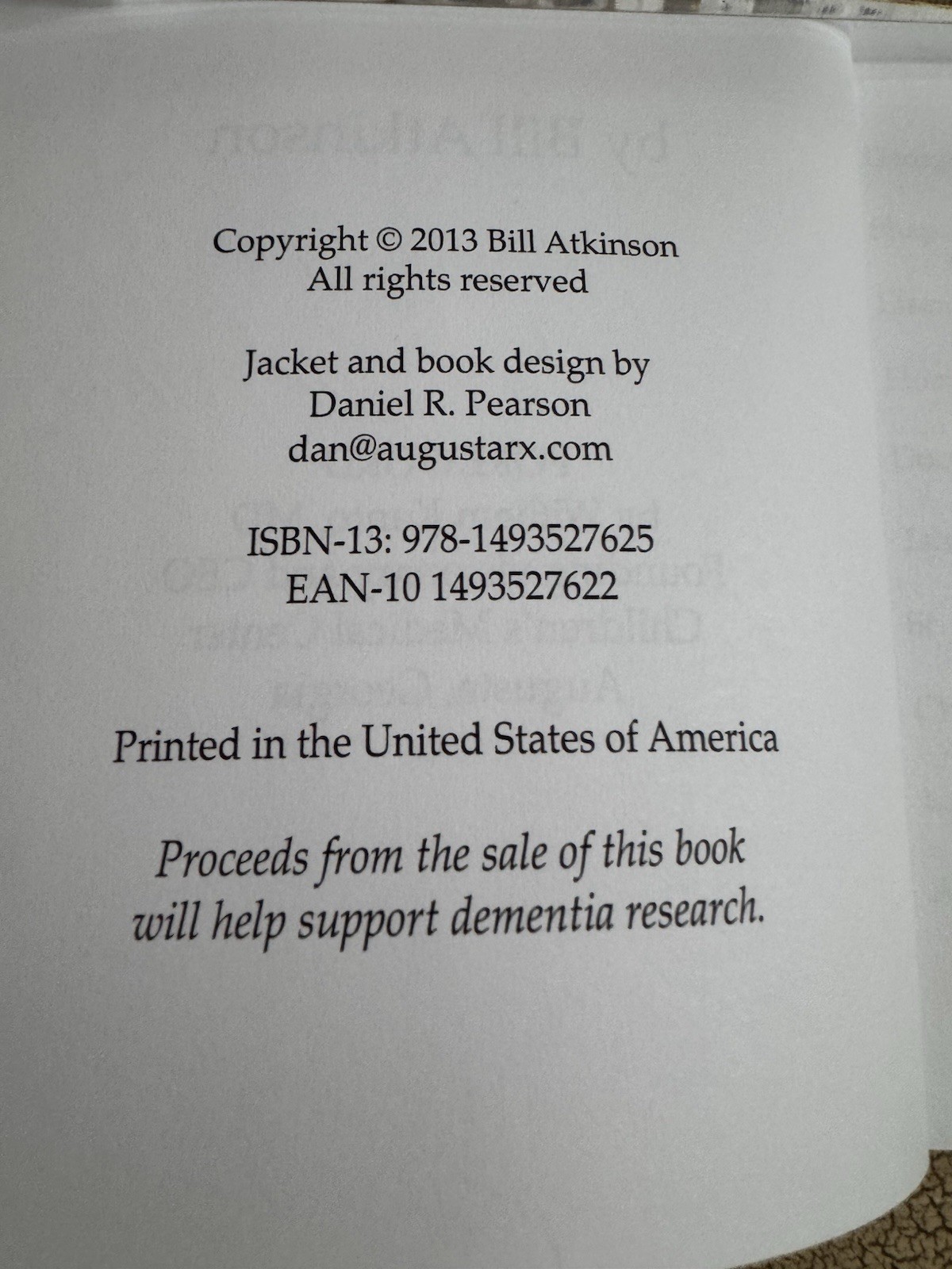 SIGNED Foundings Augusta’s Healthcare Bill Atkinson Inscribed History Book