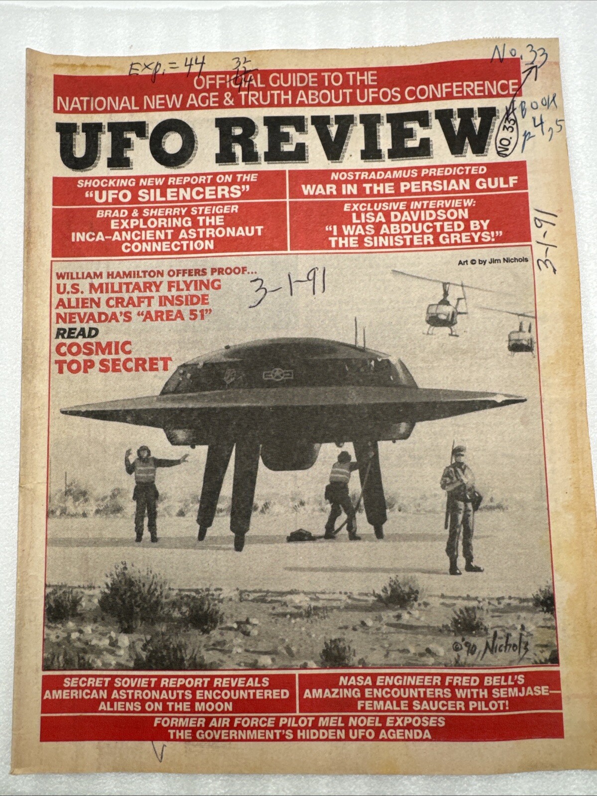 1991 UFO REVIEW #33 Publication “William Hamilton Offers Proof…Area 51”