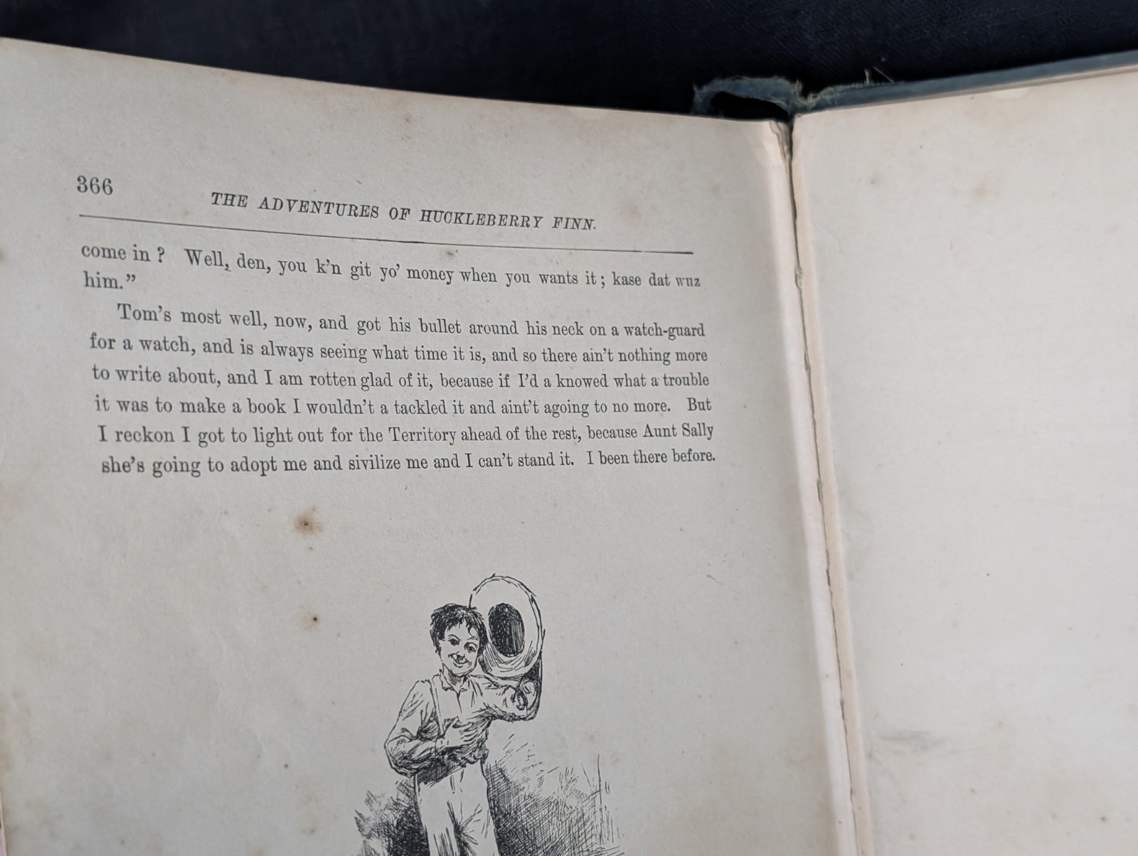ADVENTURES of HUCKLEBERRY FINN MARK TWAIN 1888 CHARLES L. WEBSTER EARLY US ED.