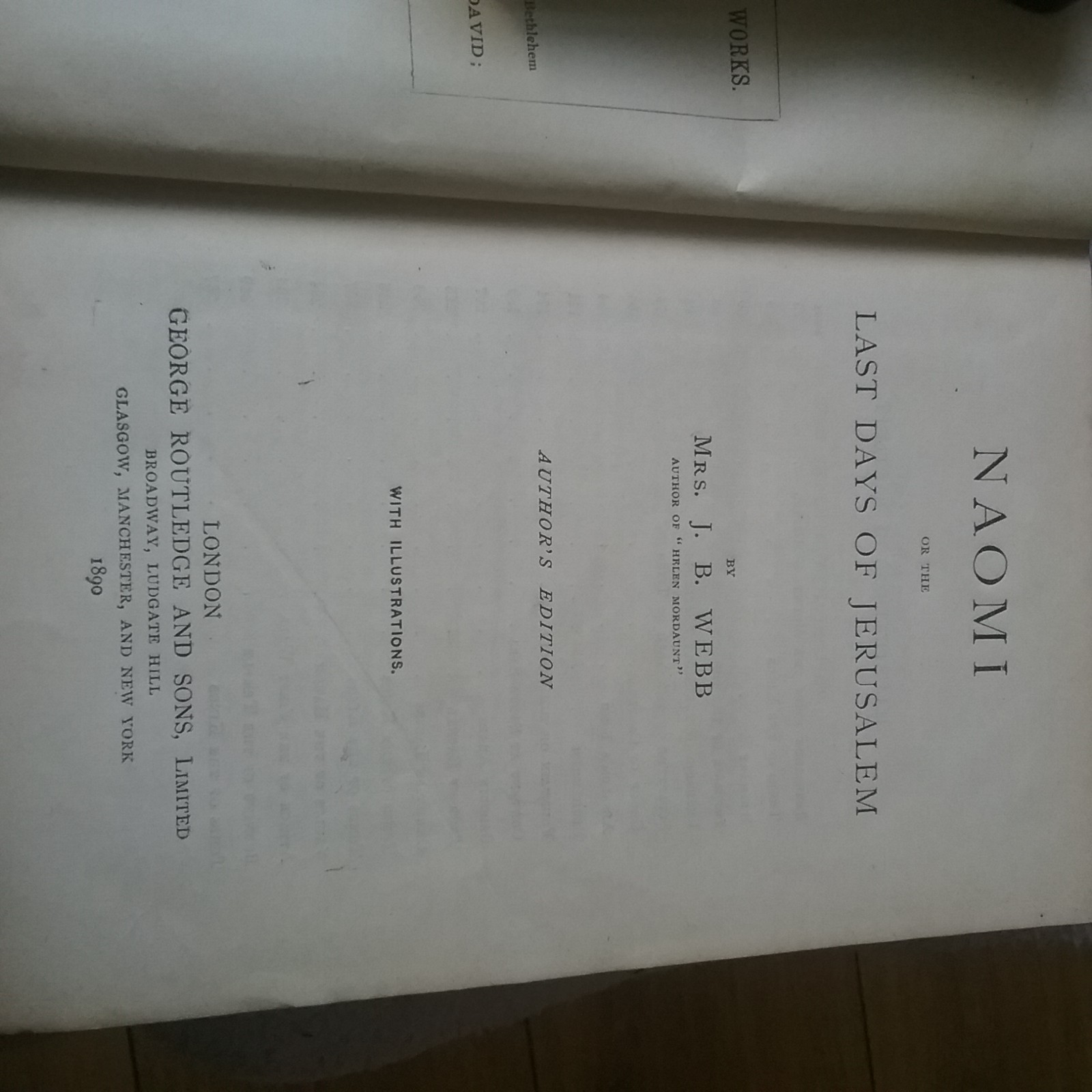2 antique books from the Ruby Series pub by G ROUTLEDGE NAOMI + PILLARS OF FIRE