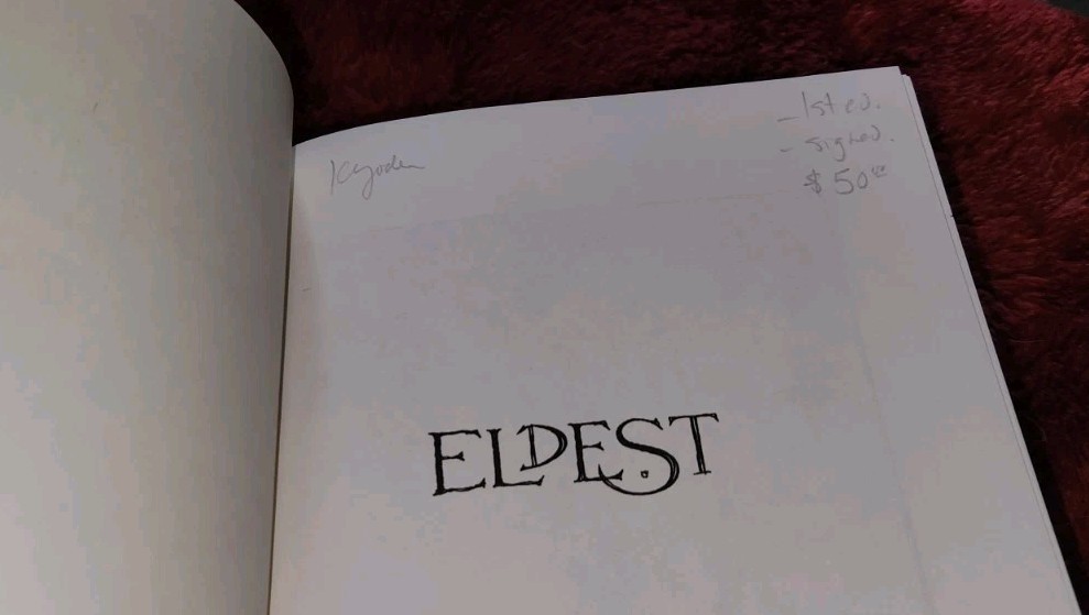 Christopher Paolini Eldest Signed 1st Edition Hardcover 2005 Autographed Book