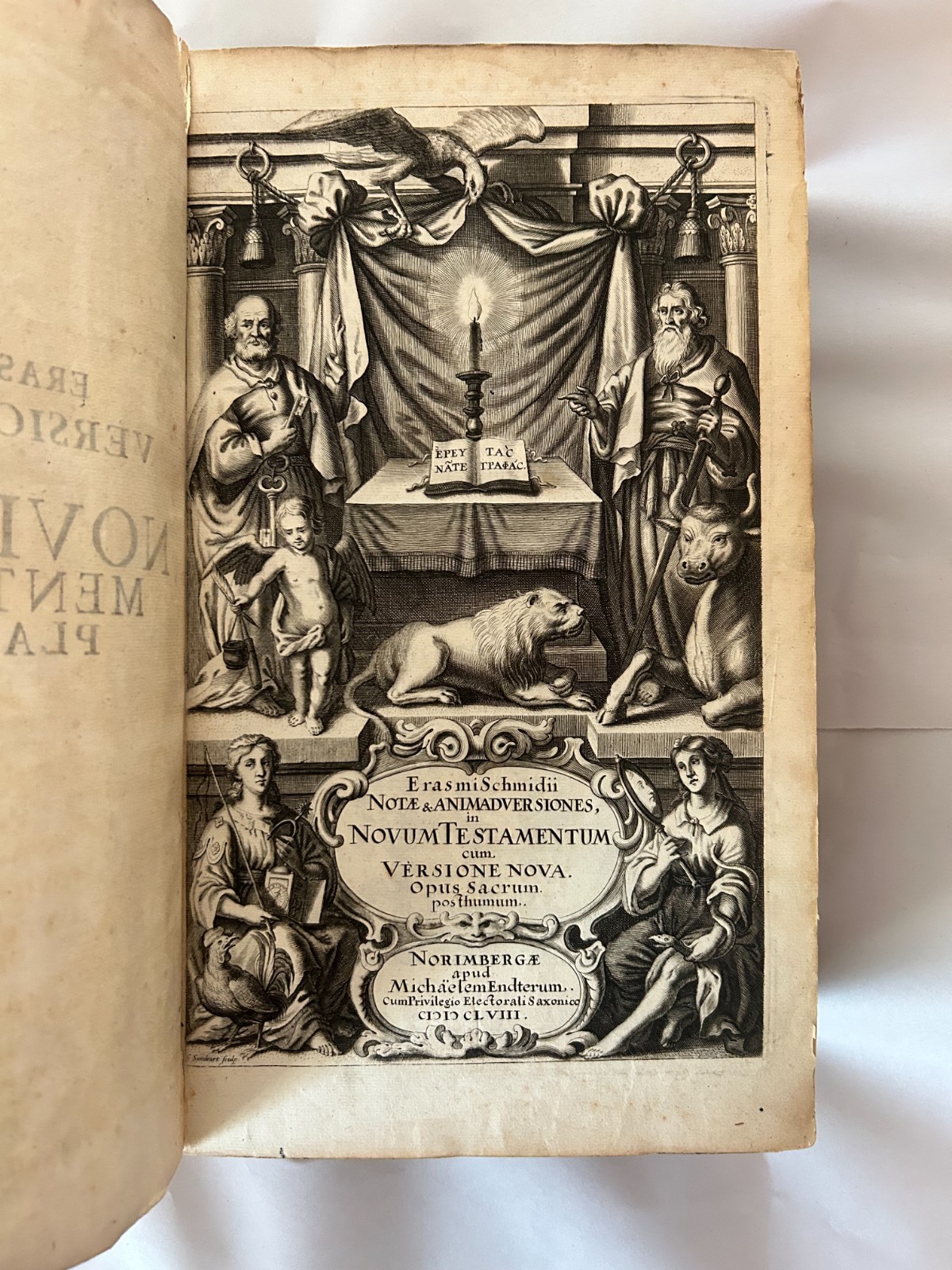 Erasmus Schmid 1658 Bible Concordance Vellum Antiquarian Book Nuremberg Sandrart