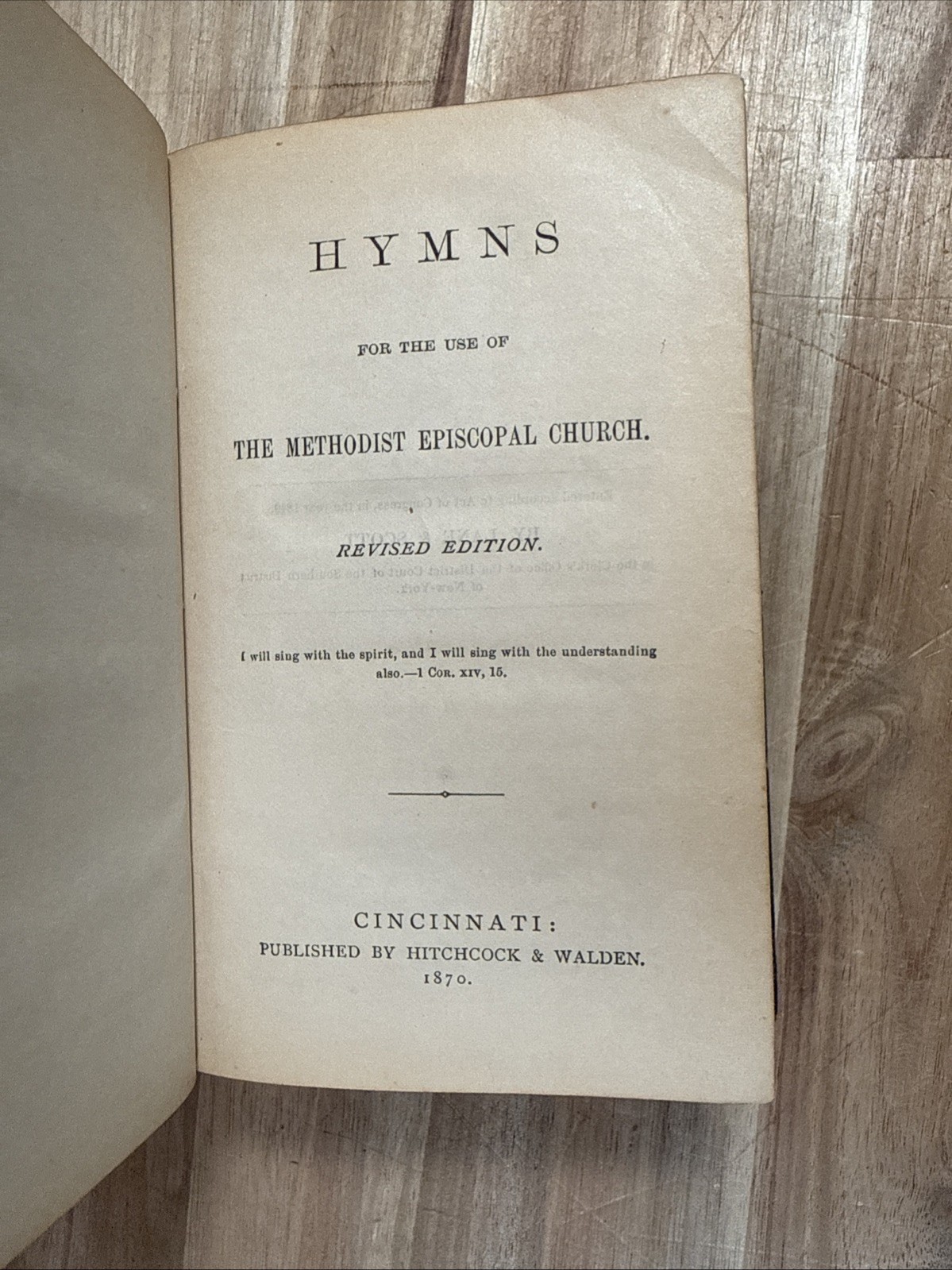 1870 HYMNS leather METHODIST cincinnati HITCHCOCK & WALDEN antique OLD