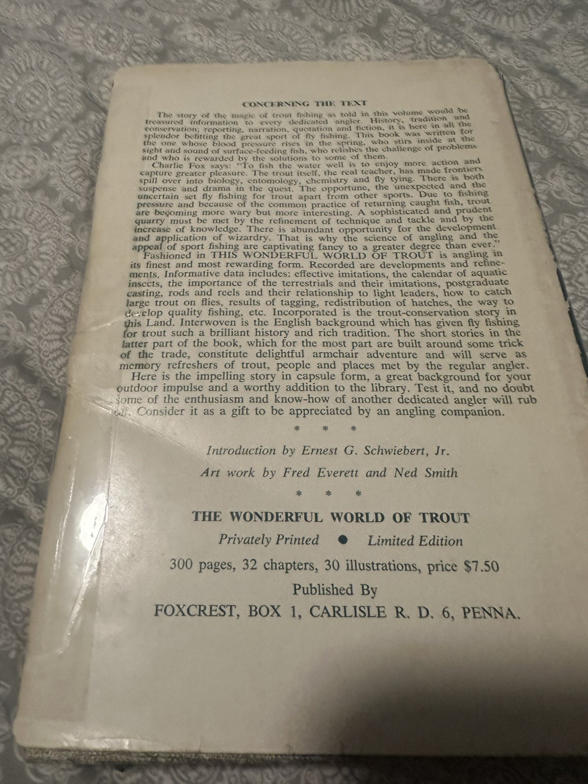 This Wonderful World of Trout (Charles Fox 1963) HC SIGNED Fly Fishing 1st Ed.