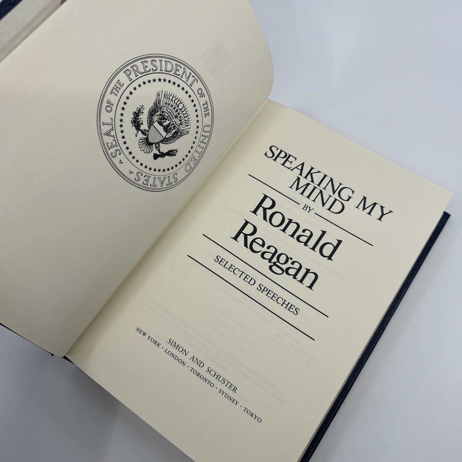 SIMON & SCHUSTER Speaking My Mind Ronald Reagan Leather Speeches US President