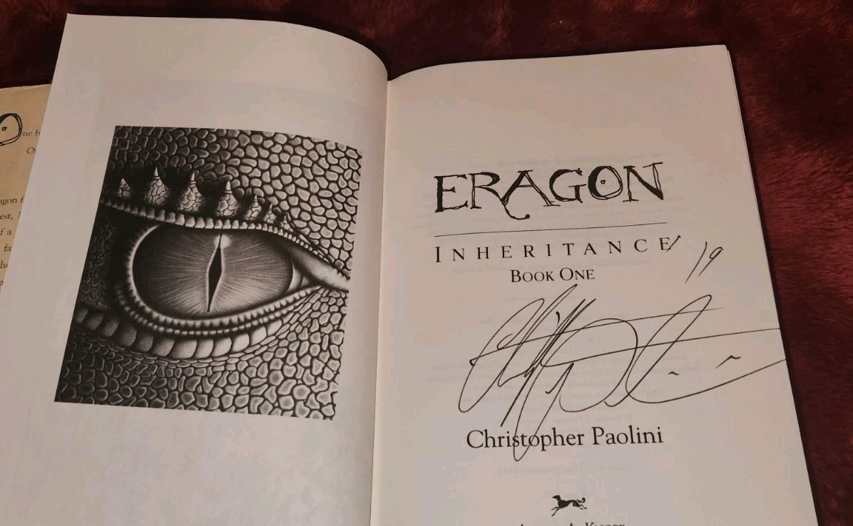 Christopher Paolini Eragon Signed 1st Edition Autographed Hardcover 2002
