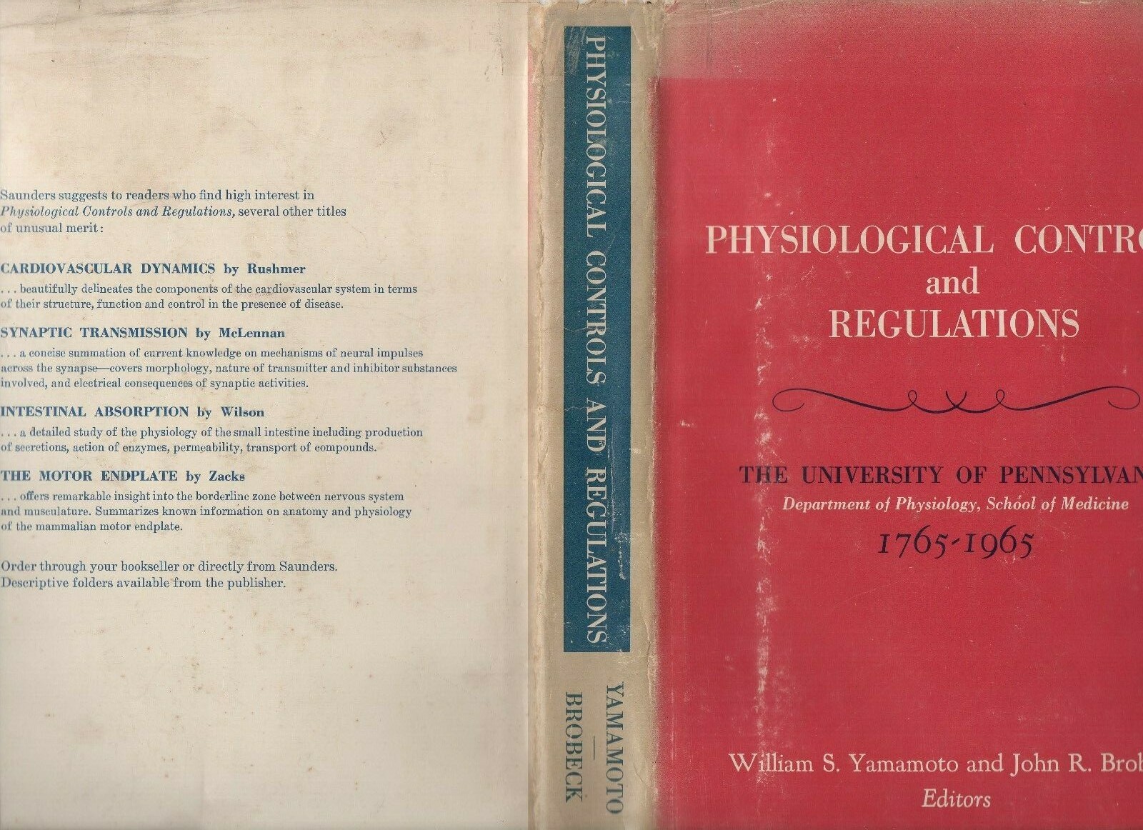 Physiological Controls Regulations 1757-1965 William S Yamamoto Signed 1st Ed HC