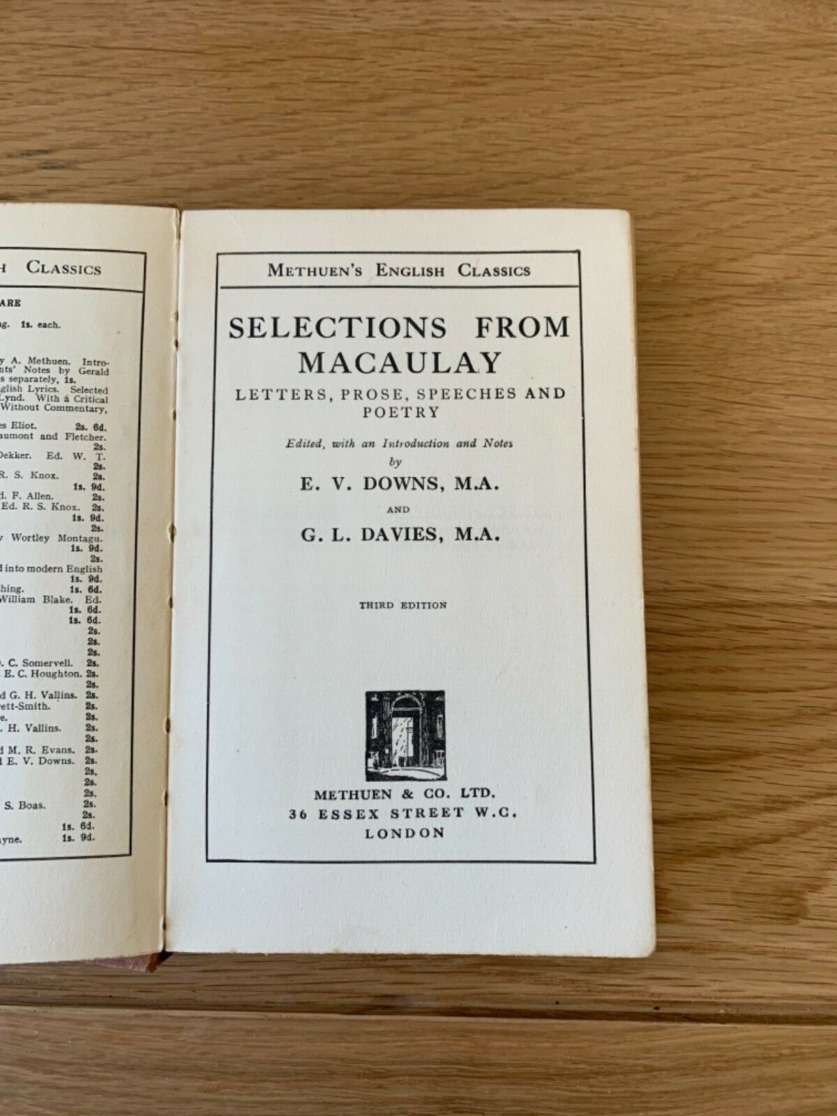 2 x Methuen & Co. Ltd, The Best Of Hazlitt & Selections From Macaulay, Both 1932