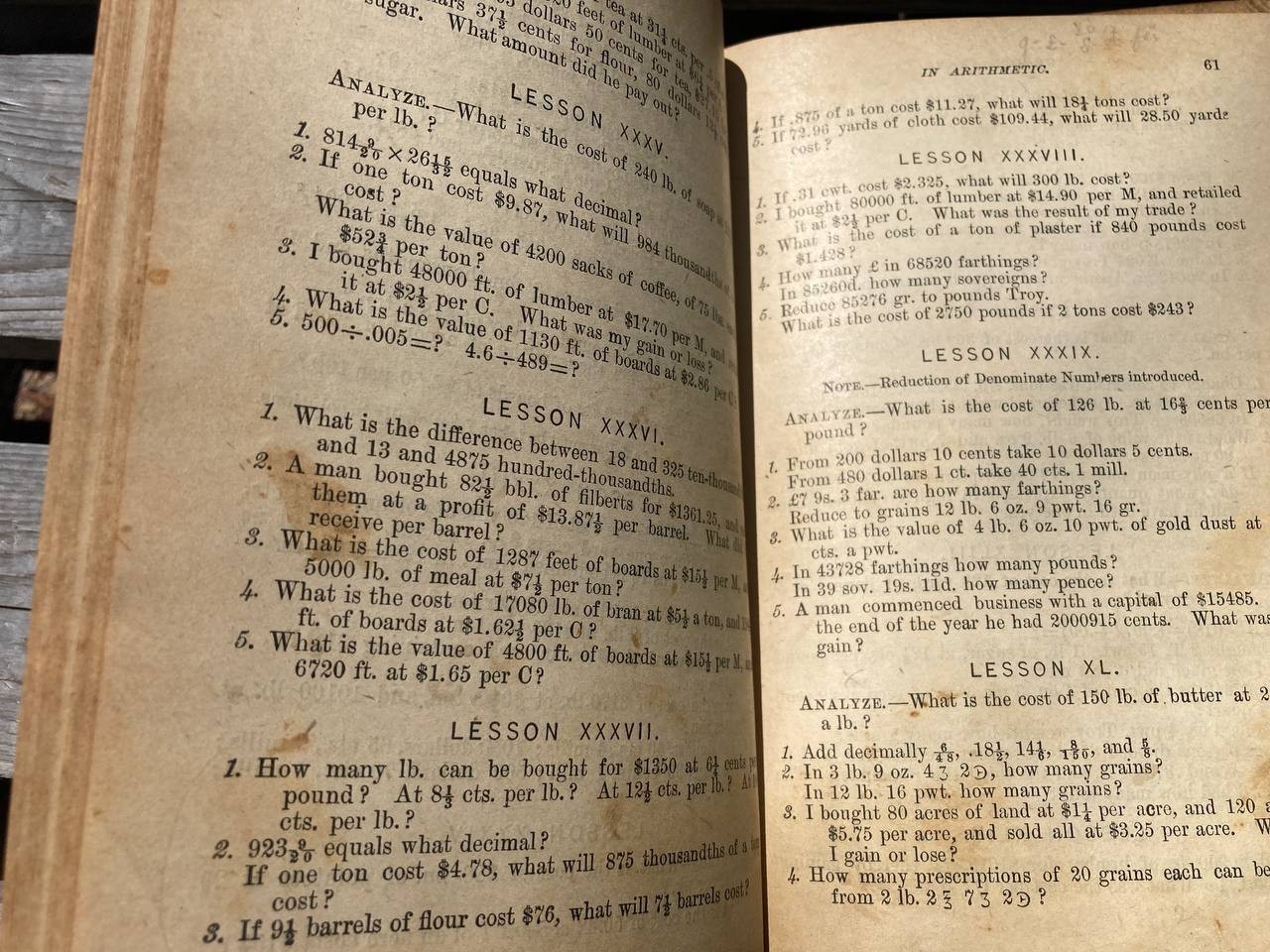 1884 Sheldon’s Graded Examples in Arithmetic Second Book Antique School Textbook