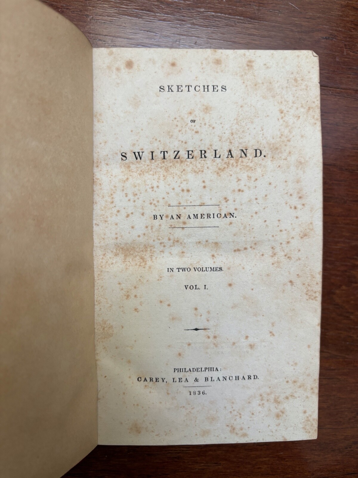 SKETCHES OF SWITZERLAND by AN AMERICAN (COOPER) VOLS. 1 & 2 1836 1st ED. ANTIQUE
