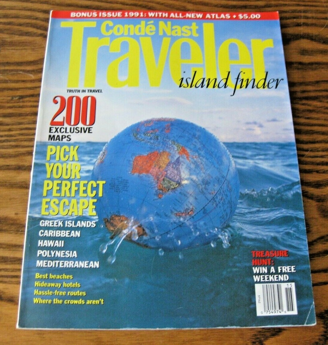 CONDE NAST TRAVELER MAGAZINE 1991 Island finder GREEK ISLES, POLYNESIA, HAWAII +
