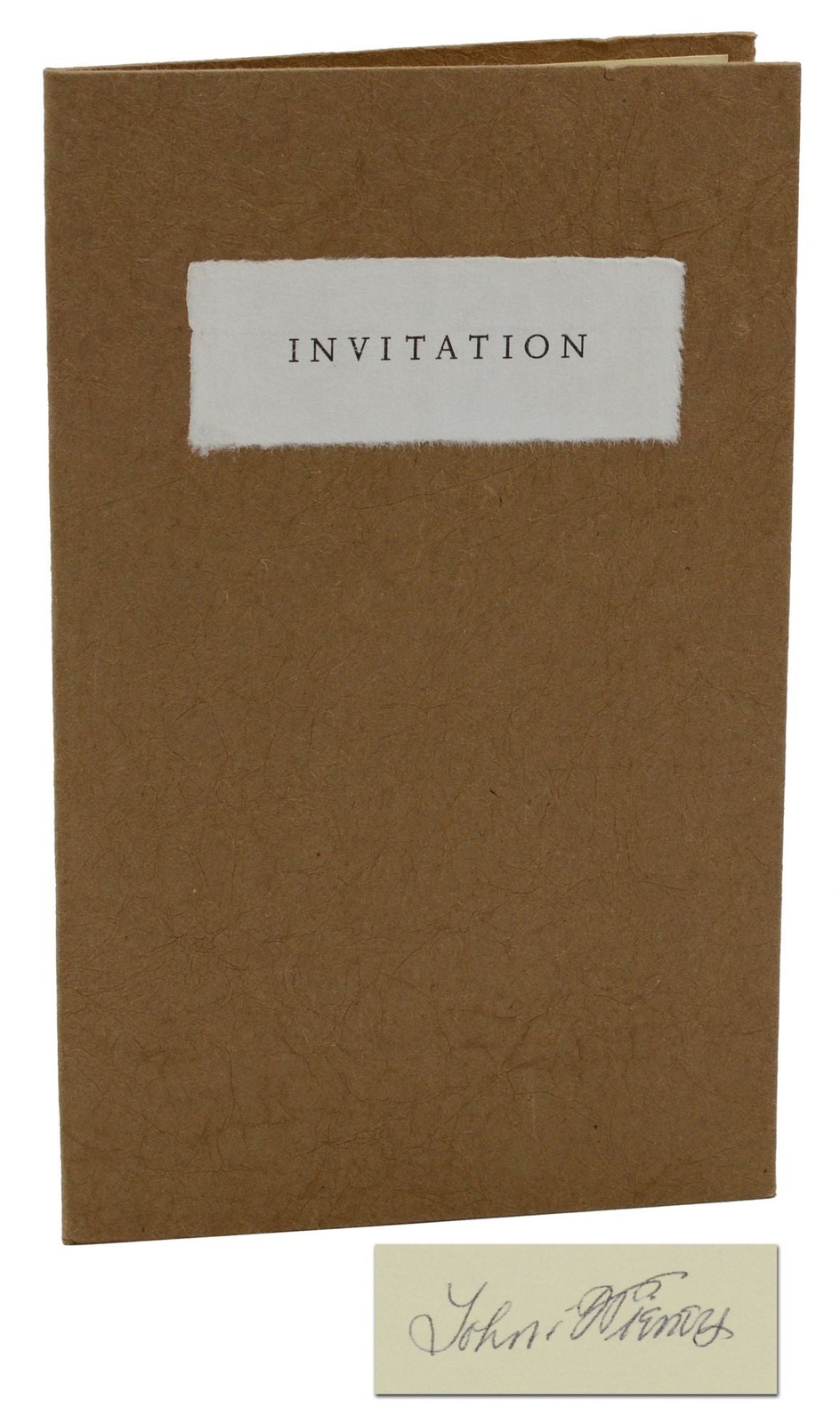 Invitation by JOHN WIENERS ~ SIGNED Limited First Edition 1970 ~ 1/200 Copies
