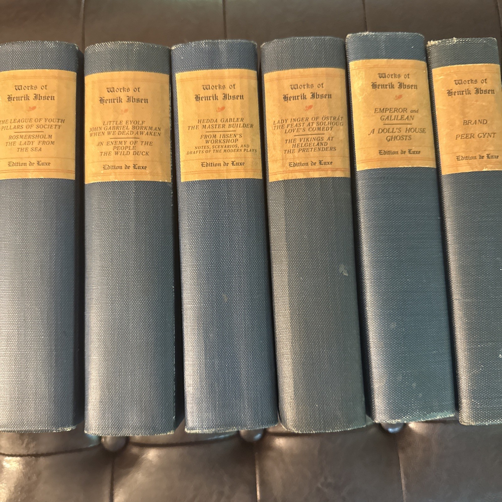 1911 Works of Henrik Ibsen Edition de Luxe Complete 6 Vol Hardcover Set