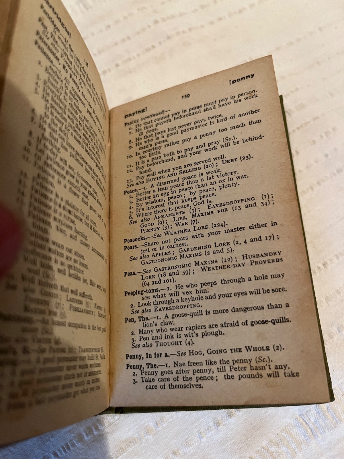 Proverbs and Maxims Cassell’s Pocket Reference Library Small Vintage Book 1919