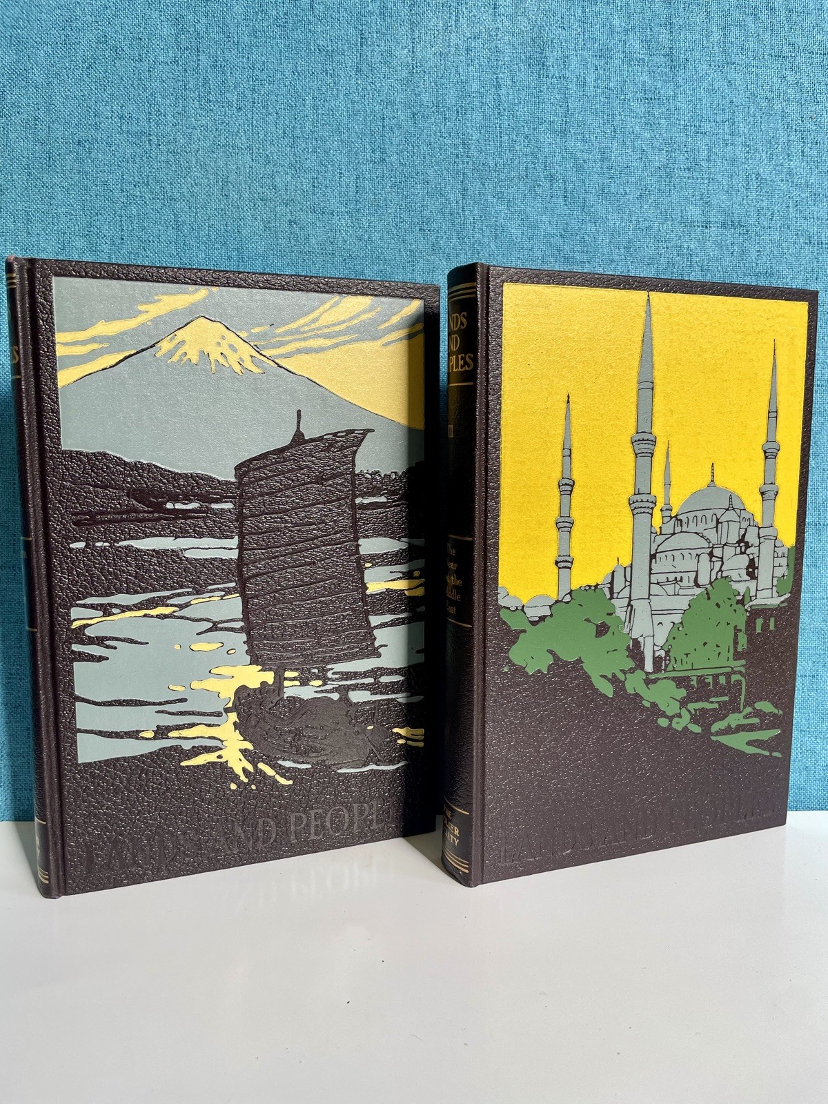 Vintage Book Set Hardcover Lands and Peoples World Geography 7 Volumes Grolier