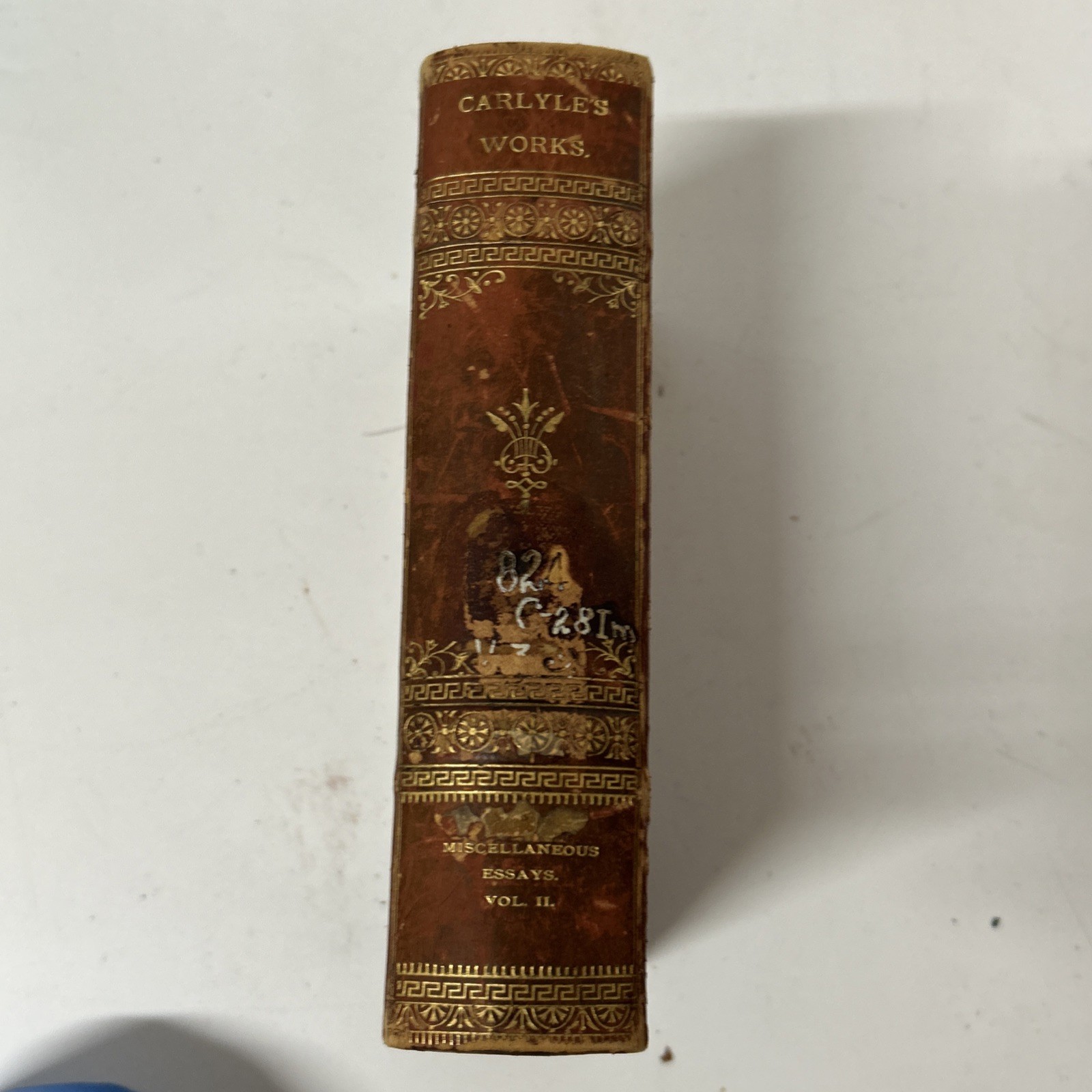 1869 “ Carlyle’s Complete Works “ Critical And Misc. Essays Leather Spine BOOK