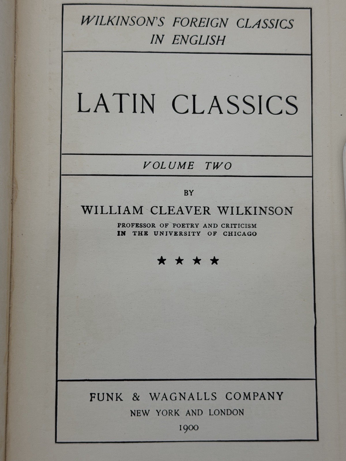Wilkinson’s Foreign Classics: French, Greek & Latin Lot of 3, 1900 1st Edition