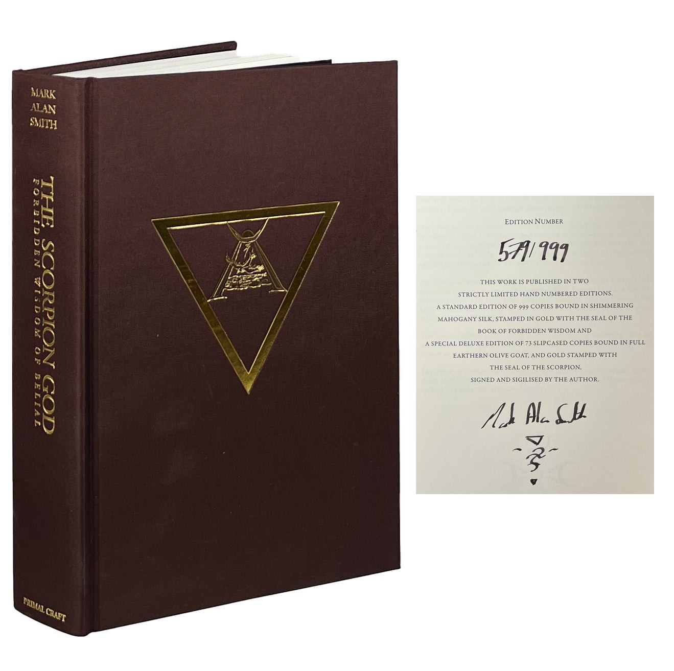 Mark Alan Smith / The Scorpion God Forbidden Wisdom of Belial Signed 1st ed 2012