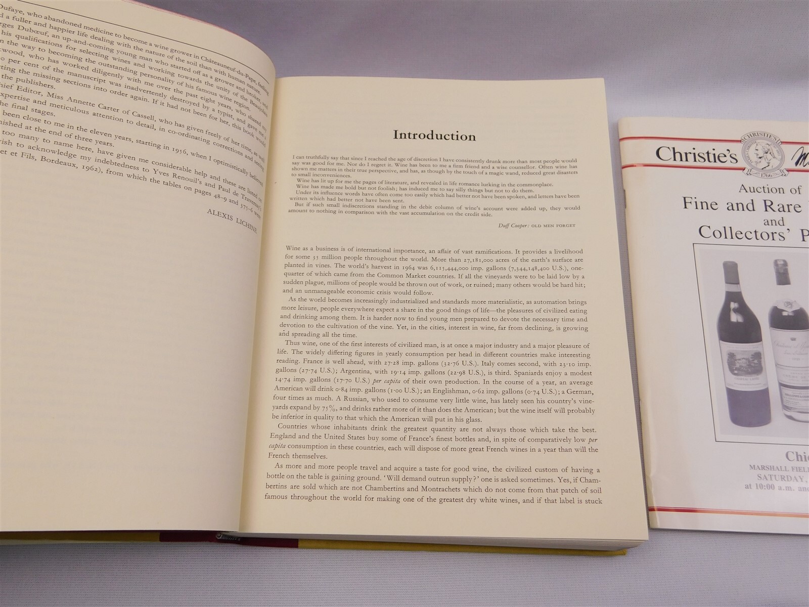 3 Vtg Wine Books Christie’s Auction 1981 1987 Encyclopedia Of Wines Spirits 1967
