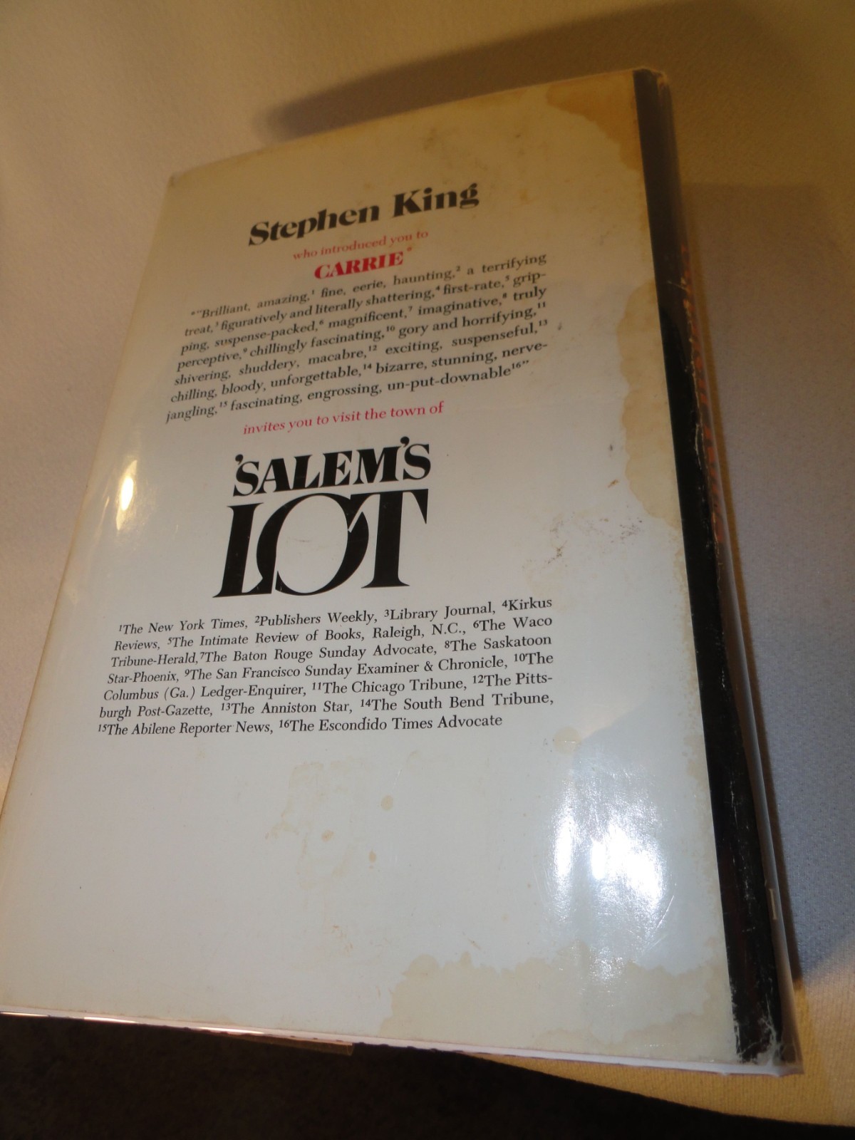 Salem’s Lot Stephen King Early BCE Code MP11Y Dust jacket