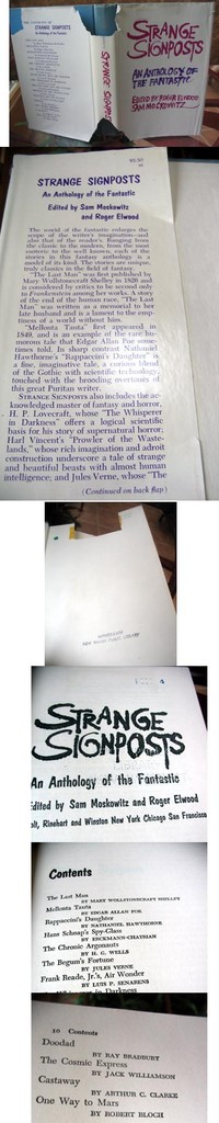 STRANGE SIGNPOSTS,Anthology of Fantastic,1966,1stEd.,DJ