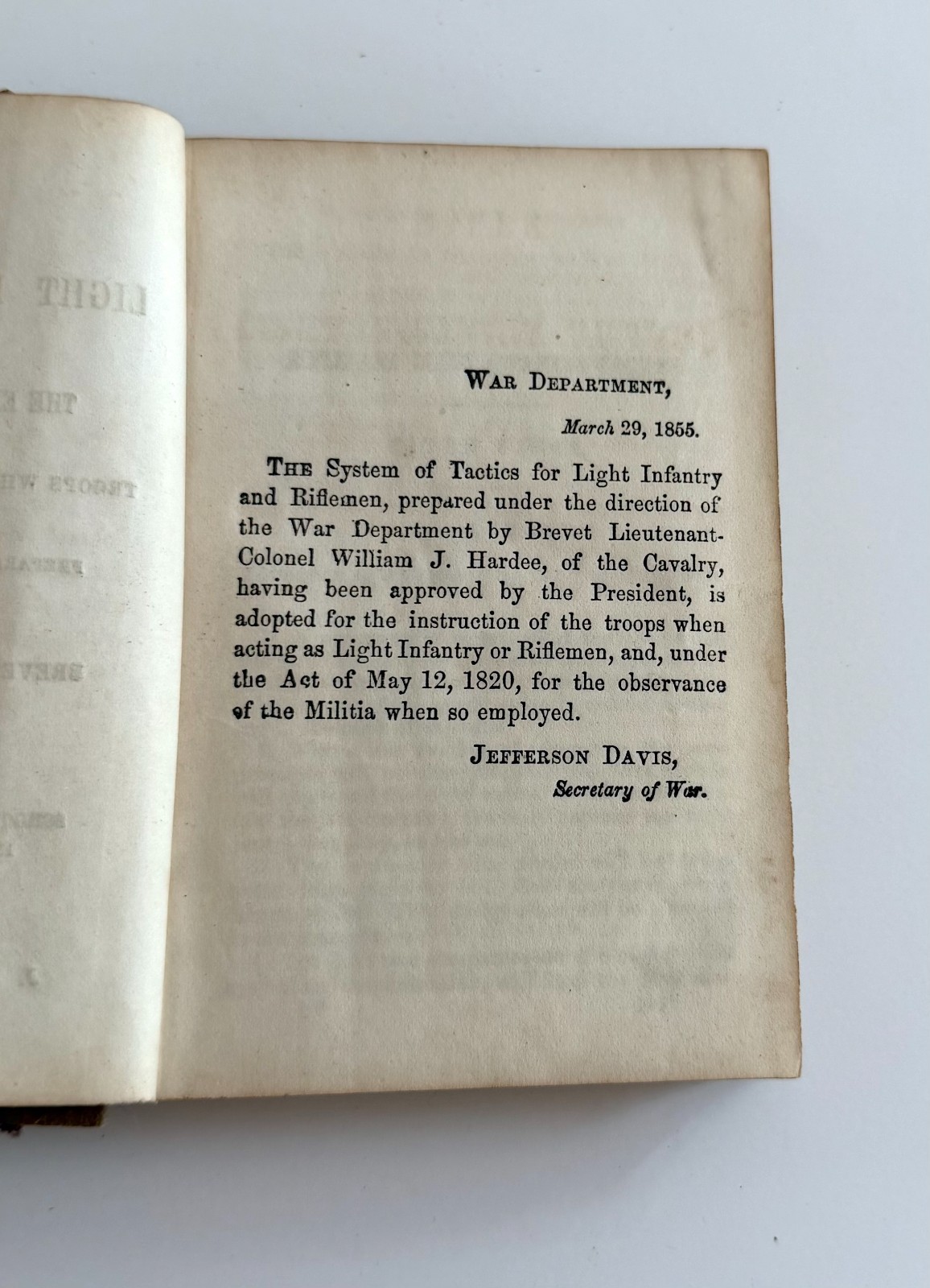 1861 Hardee Rifle & Light Infantry Tactics Vol I Civil War Manual Philadelphia
