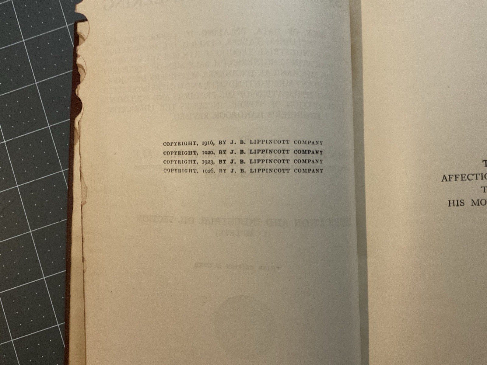 INDUSTRIAL OIL ENGINEERING, Battle 1926, Handbook of Industrial Oil Eng. (B Top)