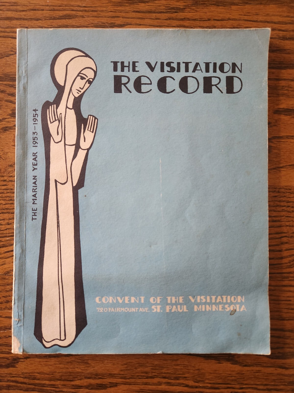 Vtg 1953-1954 Convent of the Visitation Record Book 720 Fairmont Ave St Paul MN