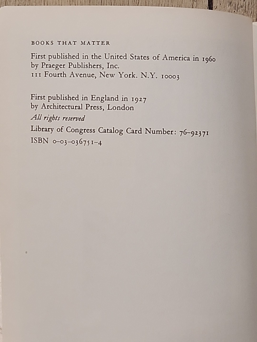 LE CORBUSIER Towards a New Architecture -Facsimile of Original 1927 Edition FINE