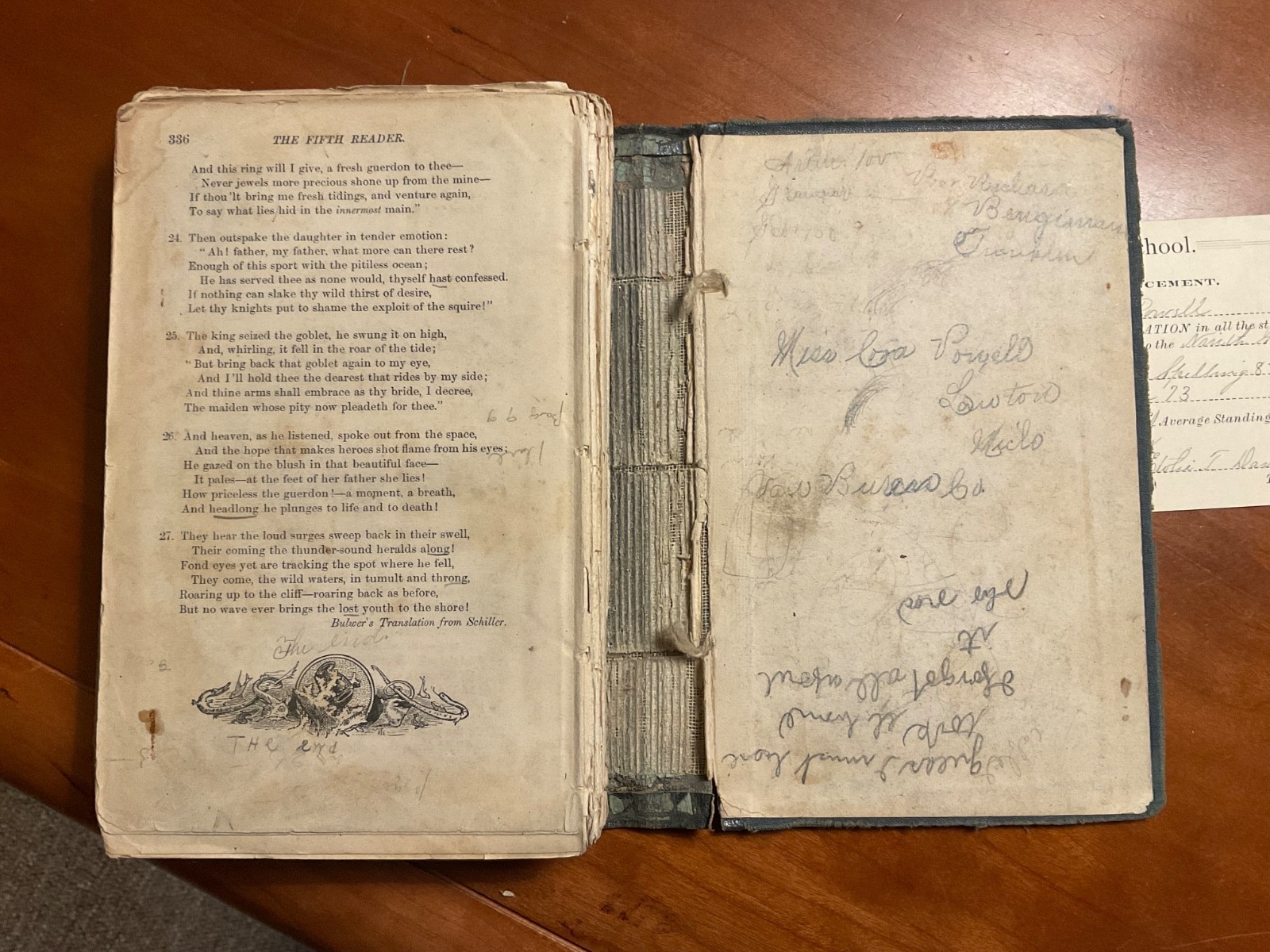 1875 THE GRADED SCHOOL FIFTH READER – T W HARVEY Lawton, Michigan w/1888 Cert!