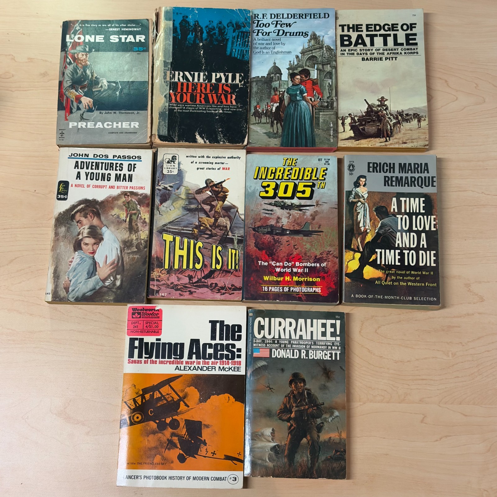 Vintage War Military Paperback Lot 10 Ernie Pyle Currahee WW2 Aviation History