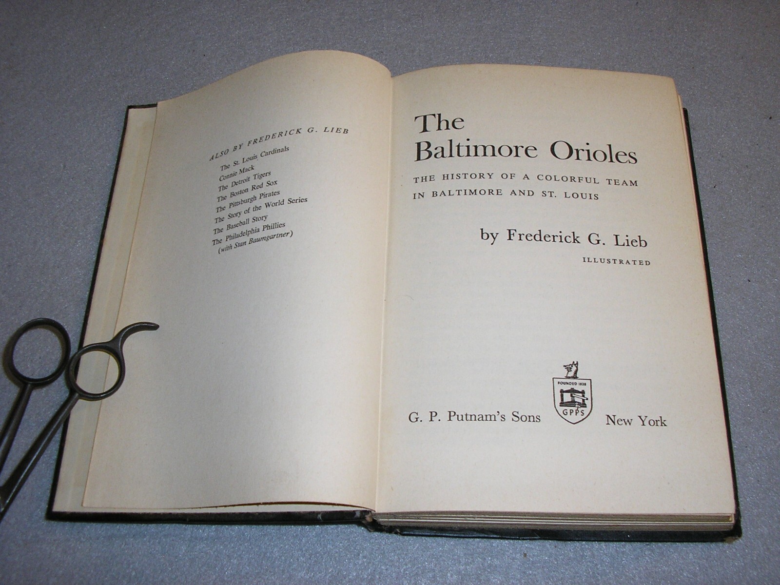 Baltimore Orioles Baseball Book Lieb MLB History American League Fred Lieb 1955