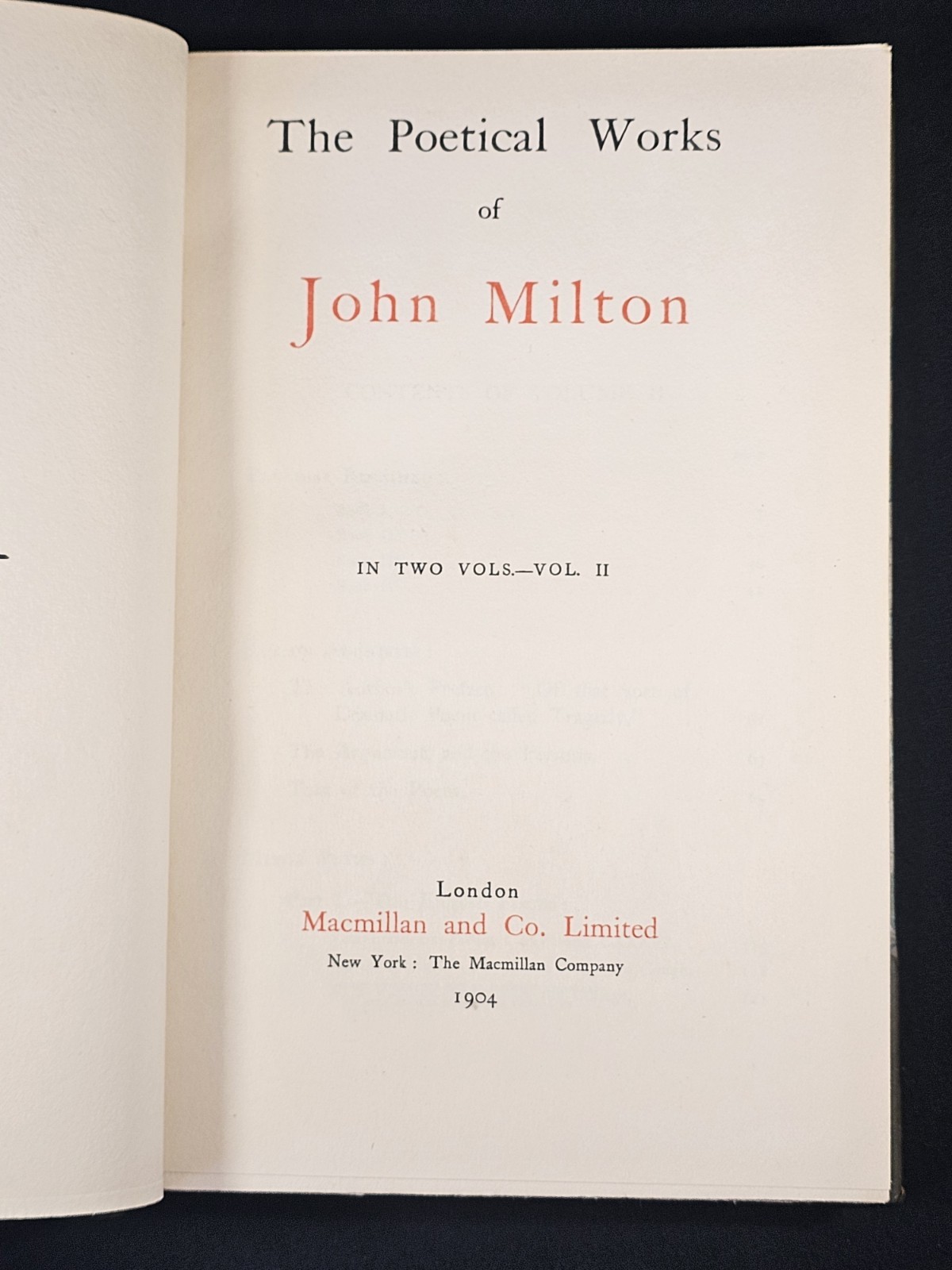 1901 The Poetical Works of John Milton Inc PARADISE LOST 2 Vol COMUS etc