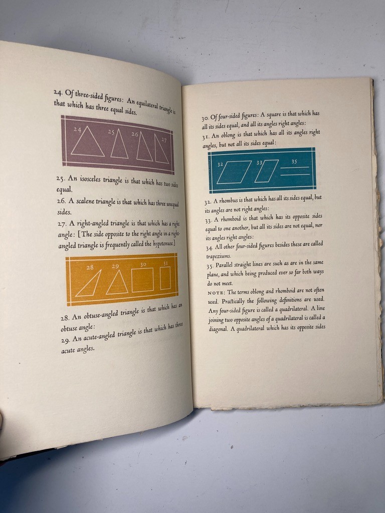 EUCLID Elements Geometry 1944 BRUCE ROGERS Signed 1/500 Color Slipcase