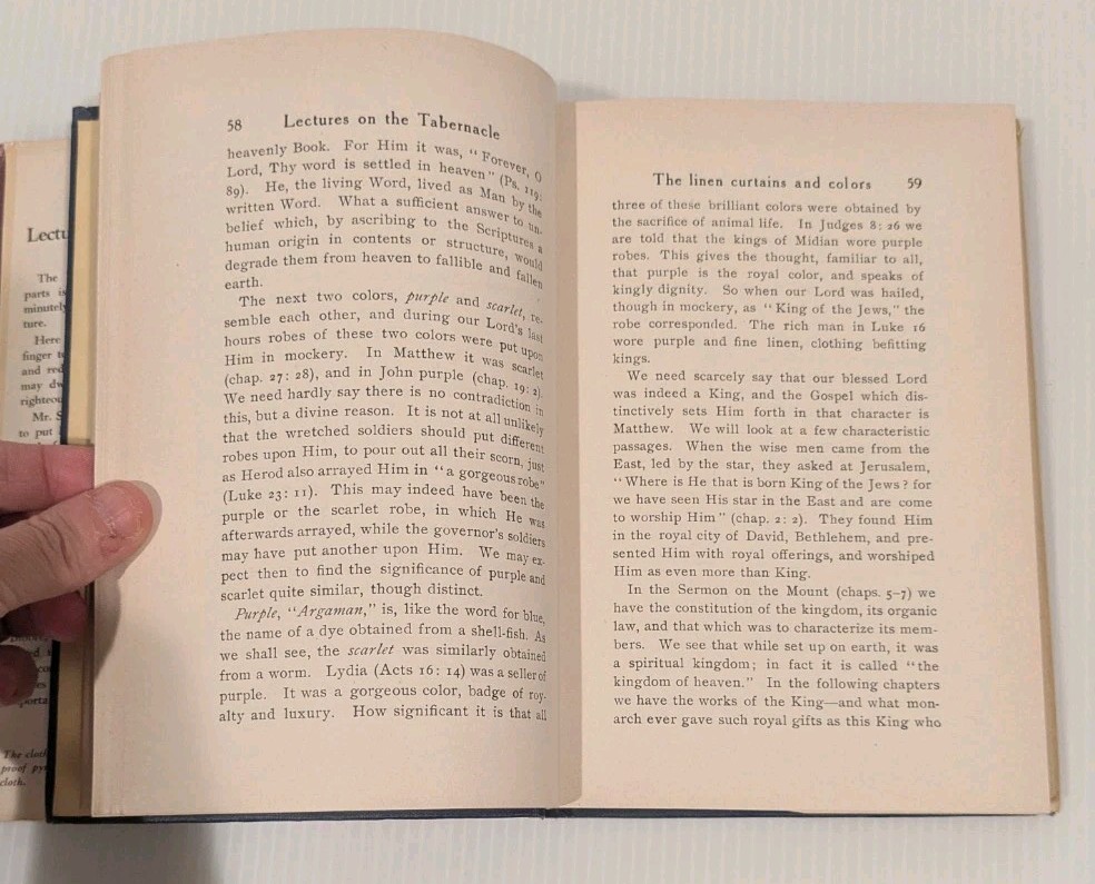 RARE EARLY PRINT Lectures on the Tabernacle – Samuel Ridout – 1952 Vtg Catholic