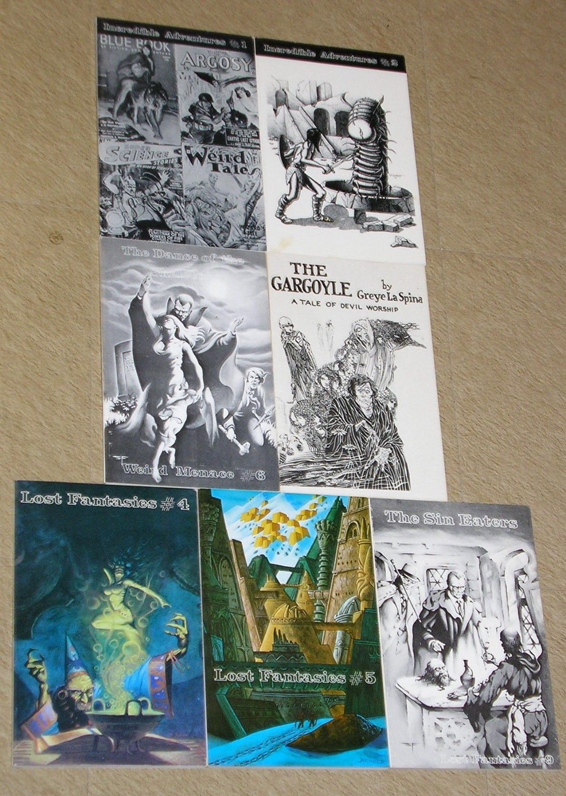 Lot of 7 ROBERT WEINBERG – PULP CLASSICS Lost Fantasies/Adventures/Weird Menace