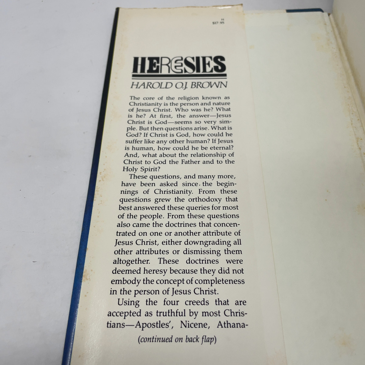 Heresies by Harold O. J. Brown HC First Edition Very Good 1984