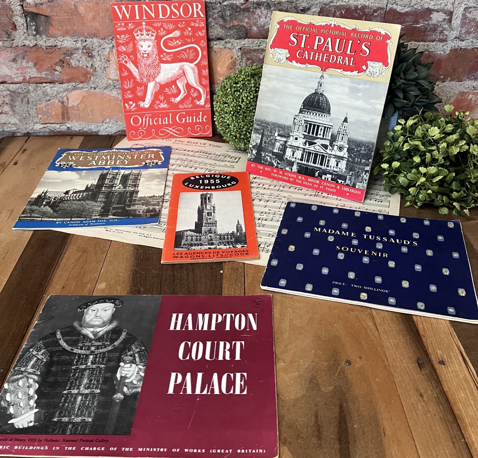 Vintage 1950s Lot Souvenir Tour Books England Belgium Ephemera Travel Guide