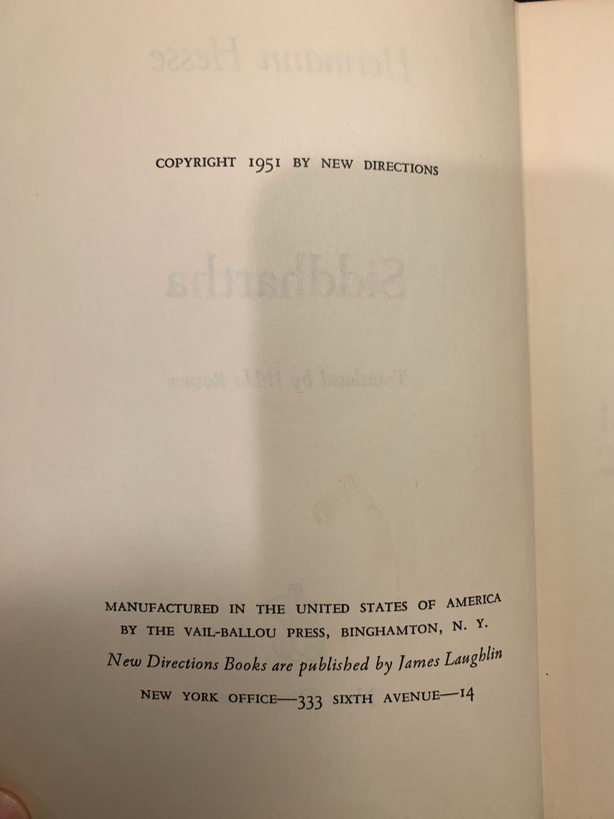 Siddhartha by Hermann Hesse 1st US Edition- Rare Collector’s Piece