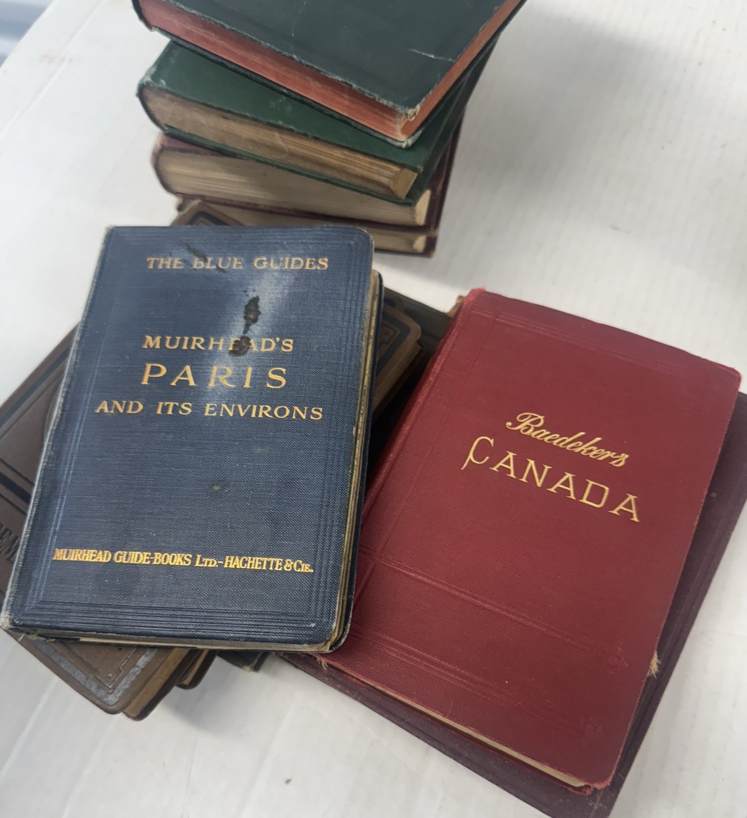 Antique Book Lot (11) – Baedeker, Erskine May, Reade, Walter Scott, Paris