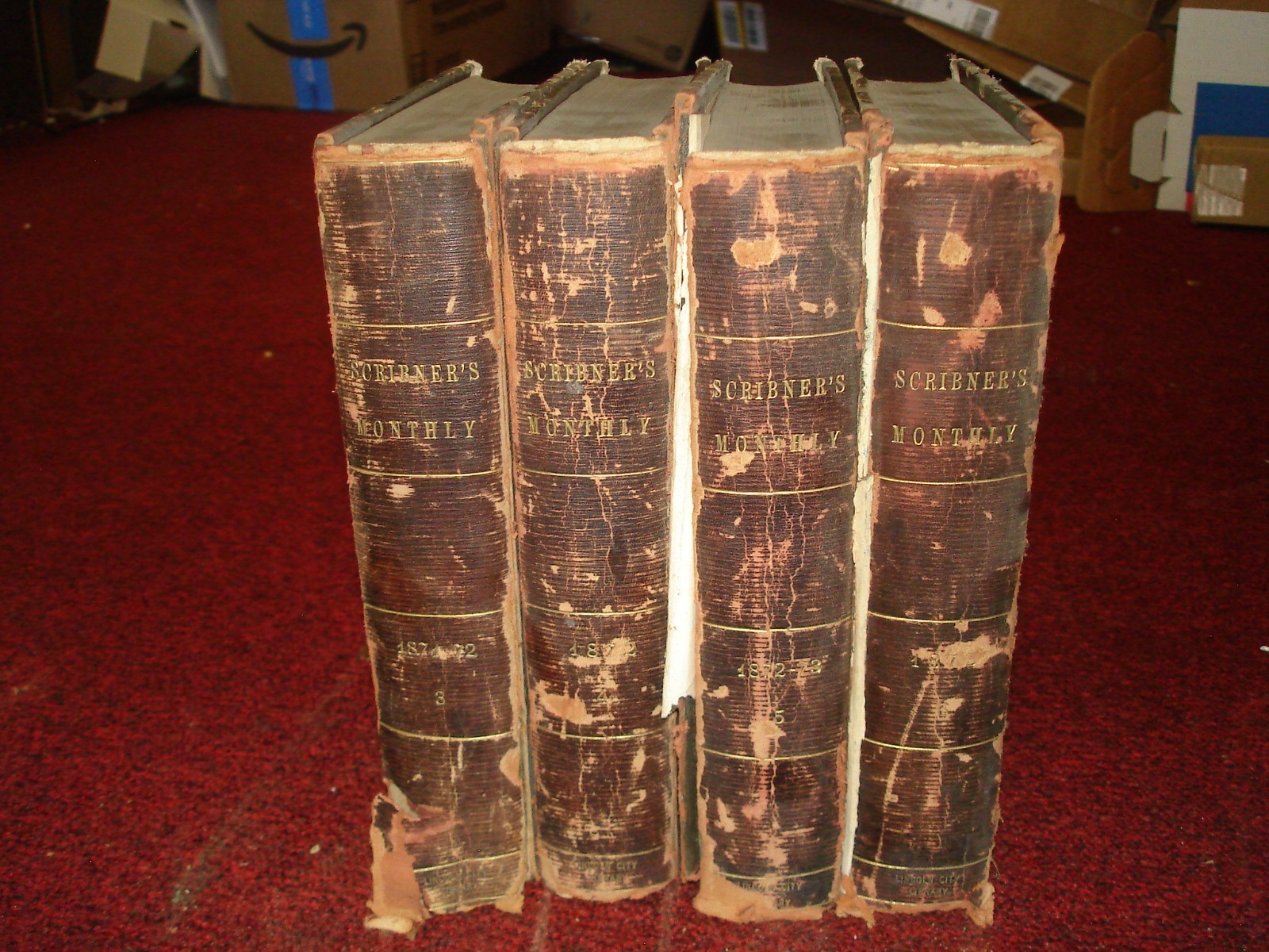 Scribner’s Monthly lot 4 antique volumes 1871-1874 volumes 3/4/5/6