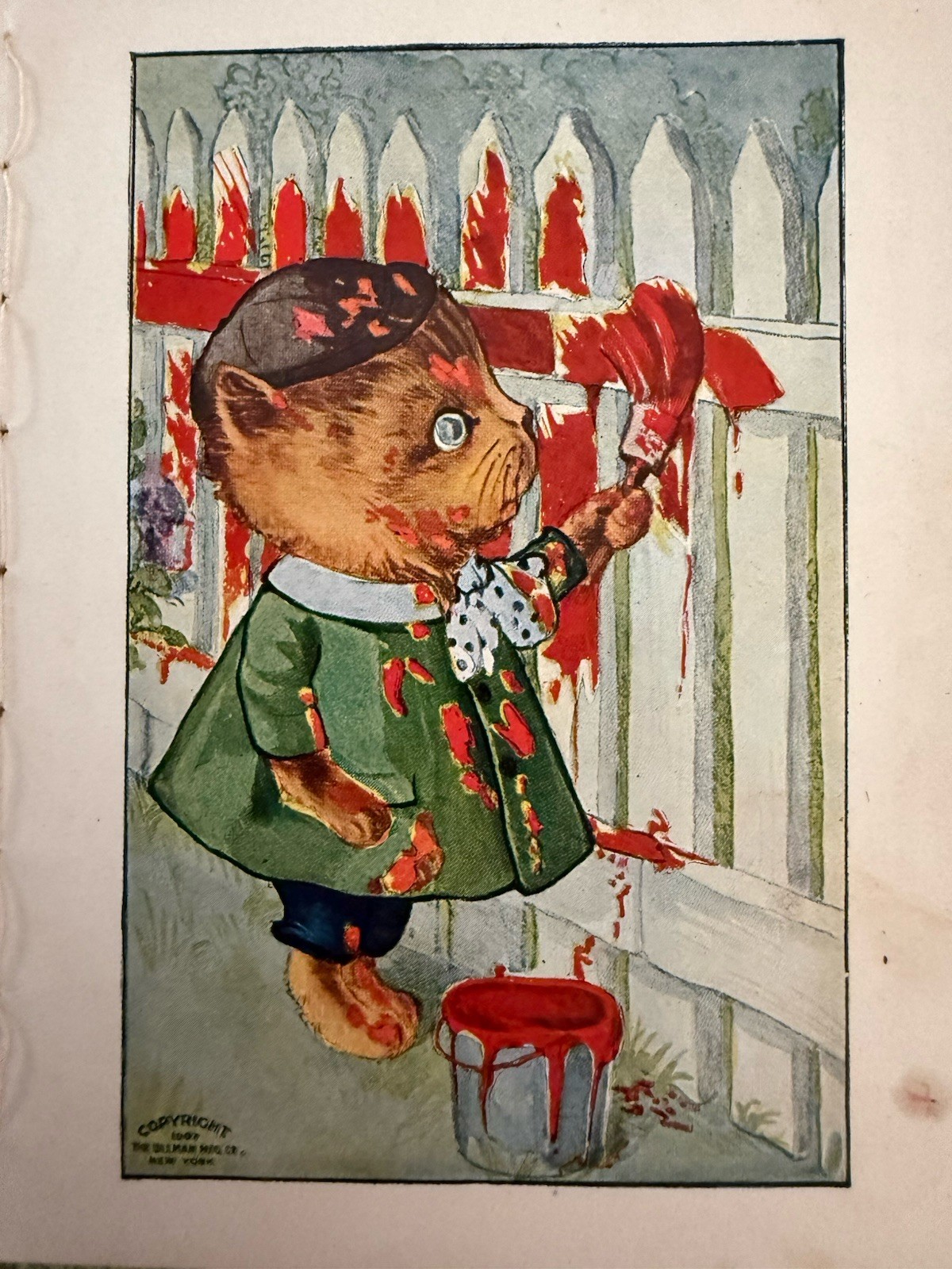 Antique 1908 Three Little Kittens Ullman Red Line Series 1st Ed Color Art