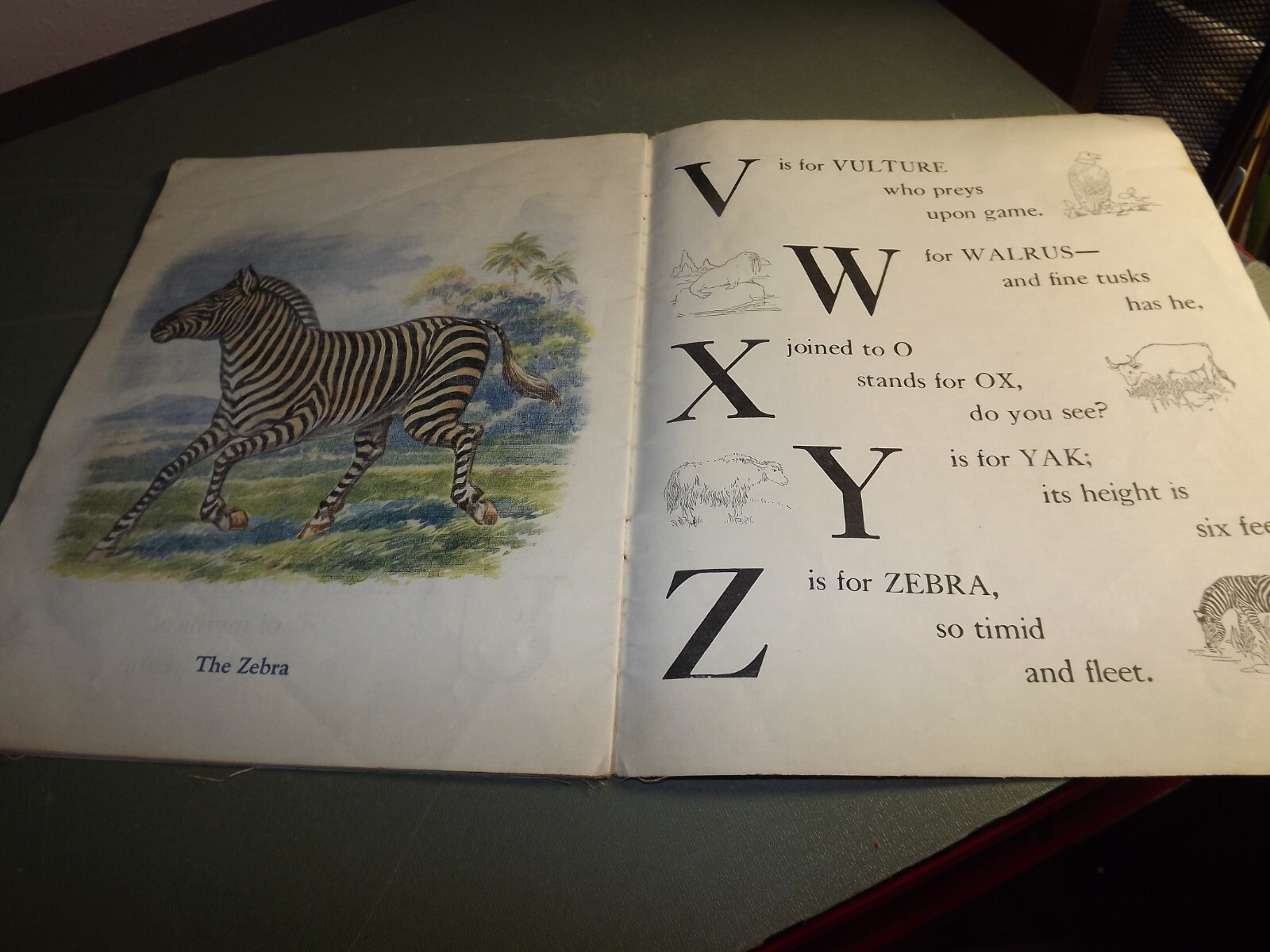 1927 Saalfield Pub Co Linen Book; My ABC of Animals #55
