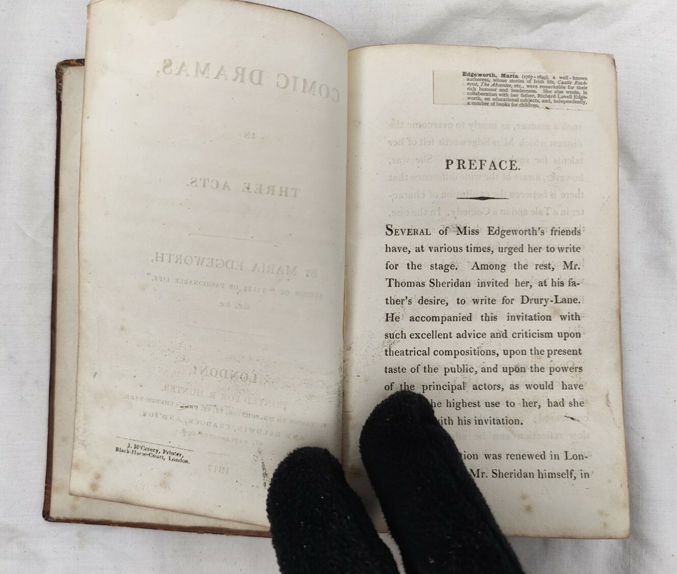 Comic Dramas in Three Acts by Maria Edgeworth 1817 Hardback Vintage Edition
