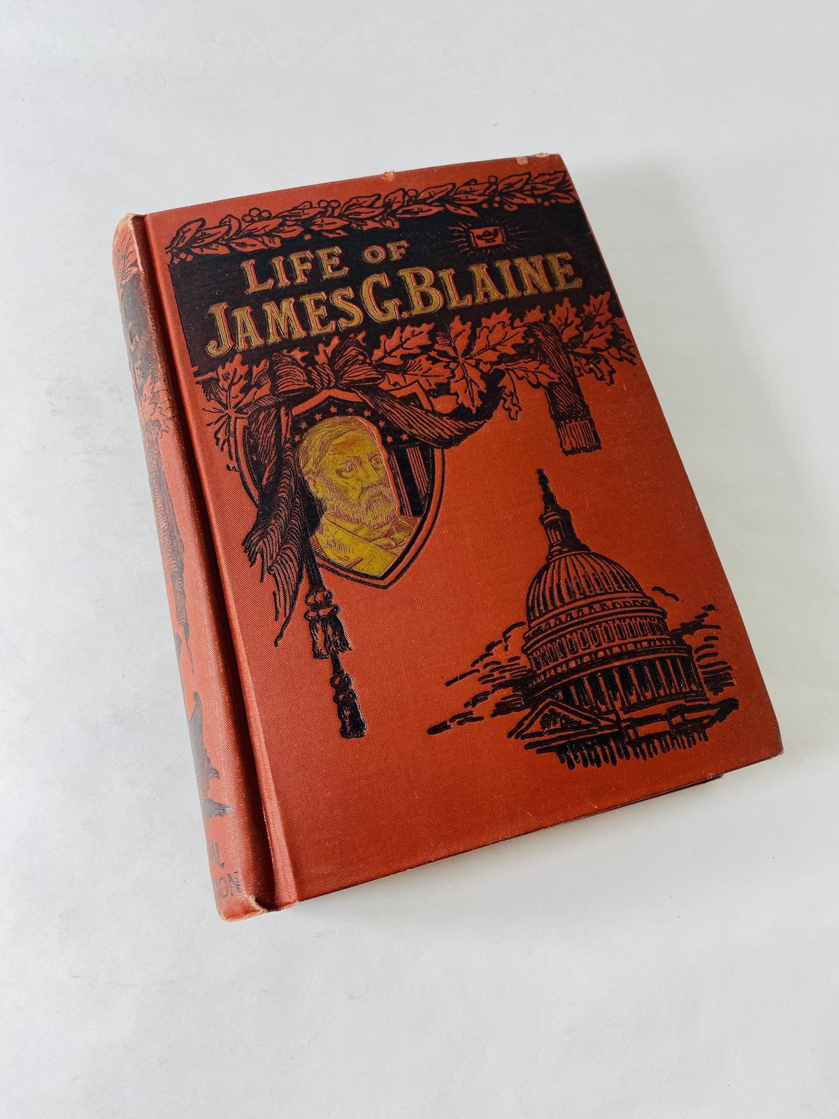 1893 Civil War James G Blaine biography FIRST EDITION Antique book Speaker of th